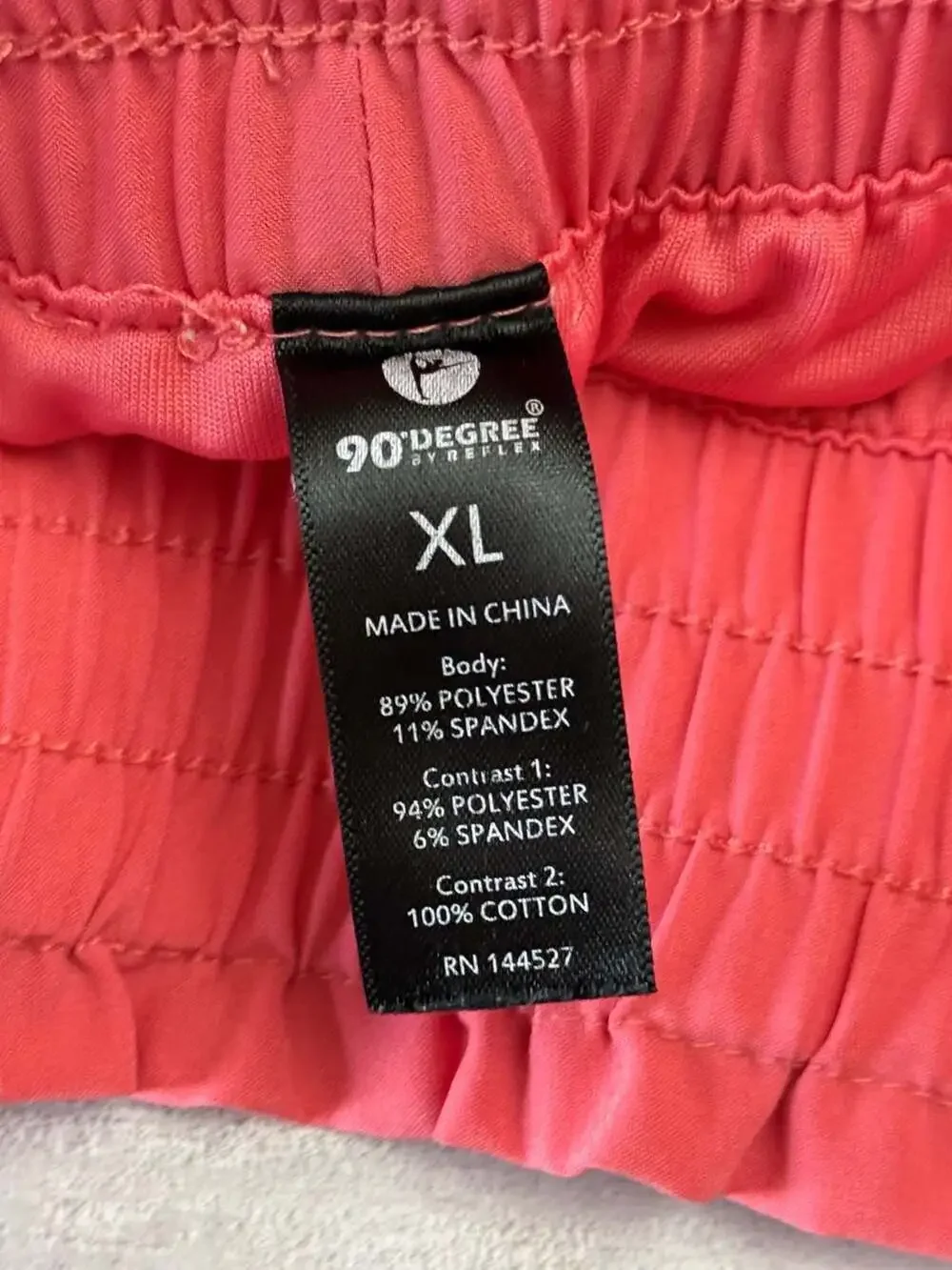 90 Degree By Reflex Women's XL Coral Pink Athletic Drawstring Shorts with Pocket